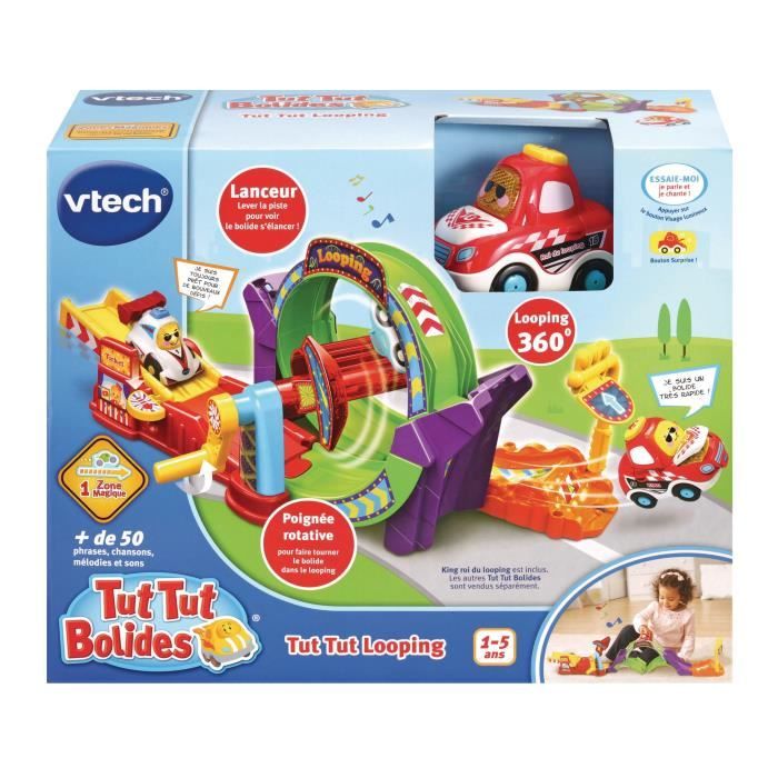 Circuit miniature - VTECH - Tut Tut Bolides - Tut Tut Looping + King - Jaune - 12 mois et plus