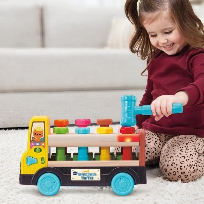 VTECH LUMI CAMION TAP TAP (JOUET AVEC PARTIE BOIS CERTIFIE FSC)