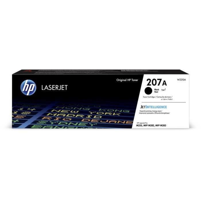 Cartouche de Toner Noir HP 207 (W2210A) - Authentique pour imprimantes HP Color LaserJet Pro M255/MFP M282/ M283