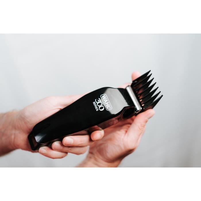 Tondeuse cheveux et barbe - WAHL - Home Pro 300 Cordless Clipper - 10 W - 120 min - 11 sabots - Noir