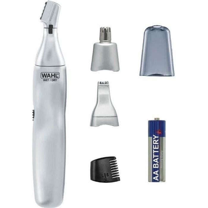 Tondeuse nez/oreille - WAHL - Ear, Nose & Brow 3-in-1 - 3 tetes de coupe - Lames lavables