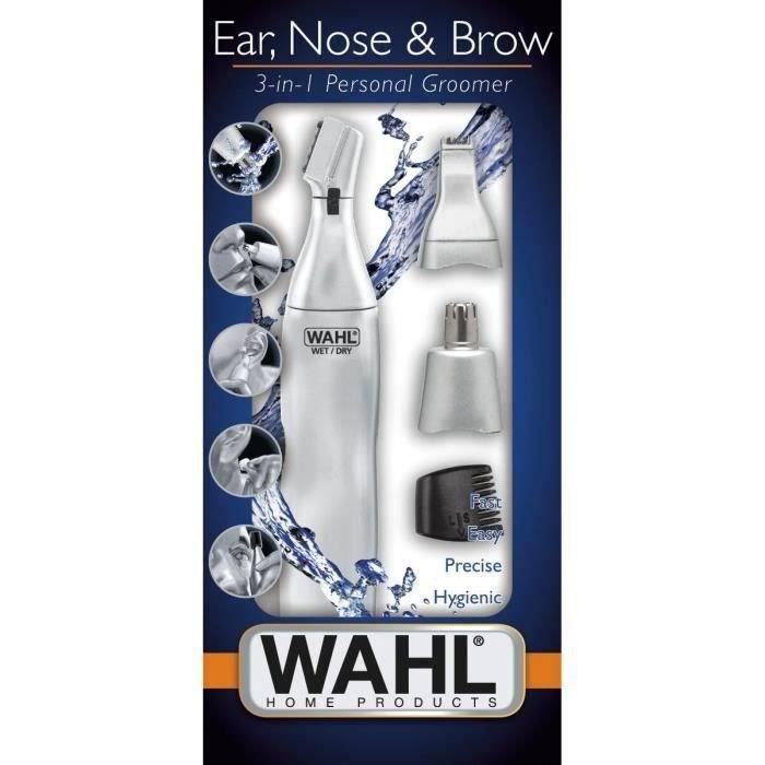 Tondeuse nez/oreille - WAHL - Ear, Nose & Brow 3-in-1 - 3 tetes de coupe - Lames lavables