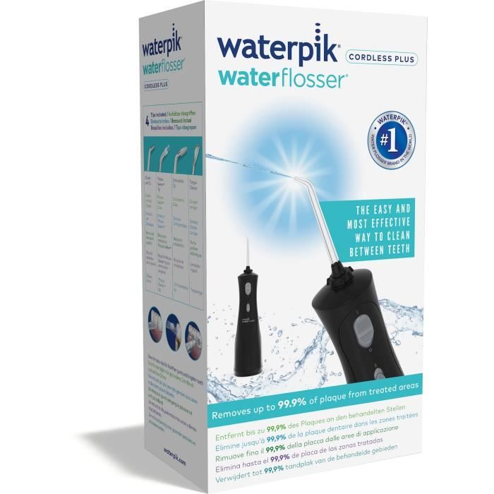 Hydropulseur sans fil - WATERPIK - WP 492 - 4 embouts - Noir