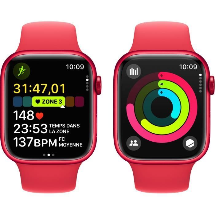 Apple Watch Series 9 GPS + Cellular - 45mm - Boîtier (PRODUCT)RED Aluminium - Bracelet (PRODUCT)RED Sport Band - M/L