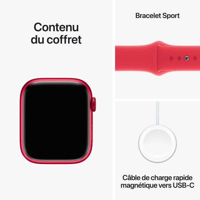 Apple Watch Series 9 GPS + Cellular - 45mm - Boîtier (PRODUCT)RED Aluminium - Bracelet (PRODUCT)RED Sport Band - M/L