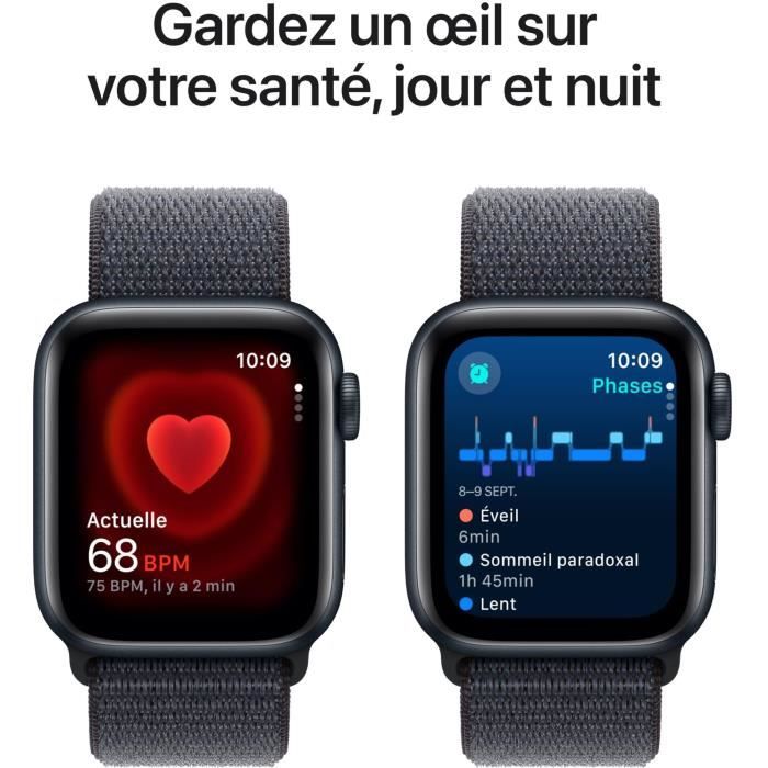 Apple Watch SE GPS - 40mm - Boîtier Midnight Aluminium - Bracelet Ink Sport Loop