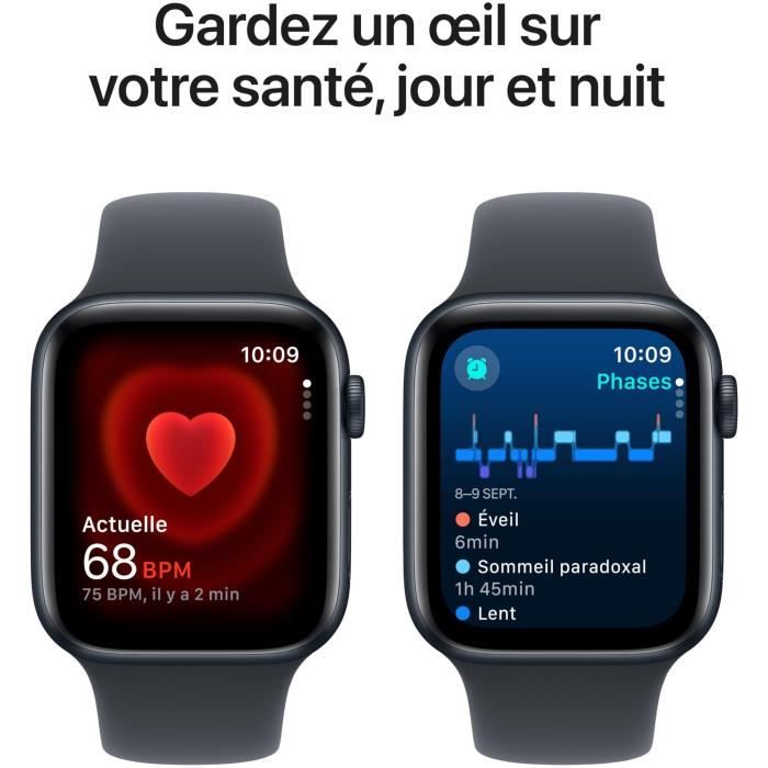 Apple Watch SE GPS - 44mm - Boîtier Midnight Aluminium - Bracelet Midnight Sport Band - M/L