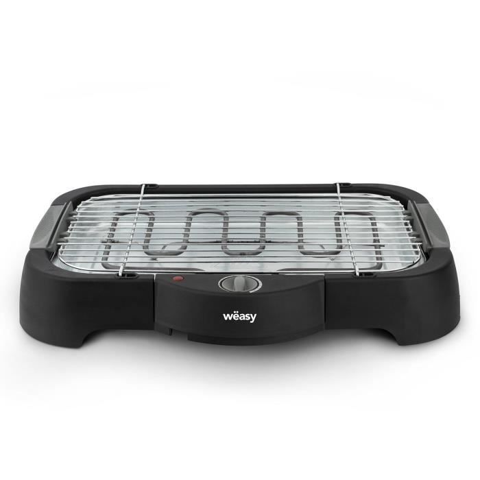 WEASY GBE42 Grill BBQ électrique a poser ou sur pieds-41,5x24cm-Température réglable-2000W -Plateau amovible-Pieds anti-dérapants