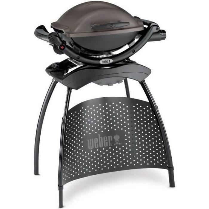 Barbecue a gaz Weber Q 1000 - Noir - Surface de cuisson 43x32cm - Allumage piézoélectrique