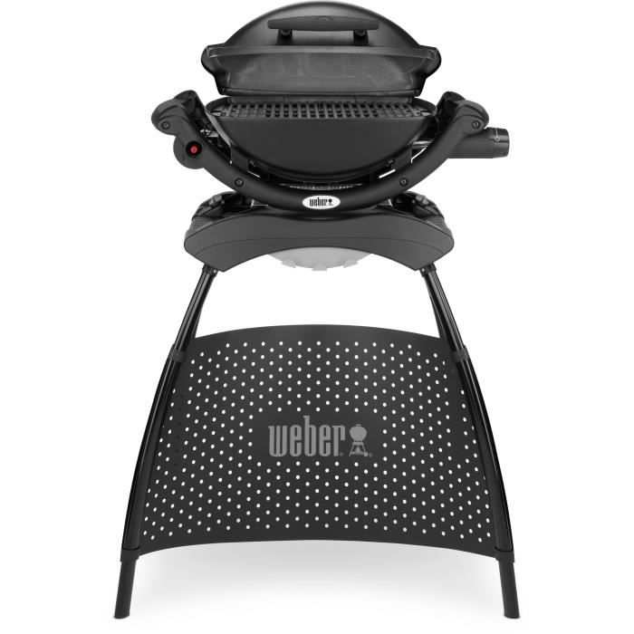 Barbecue a gaz Weber Q 1000 - Noir - Surface de cuisson 43x32cm - Allumage piézoélectrique