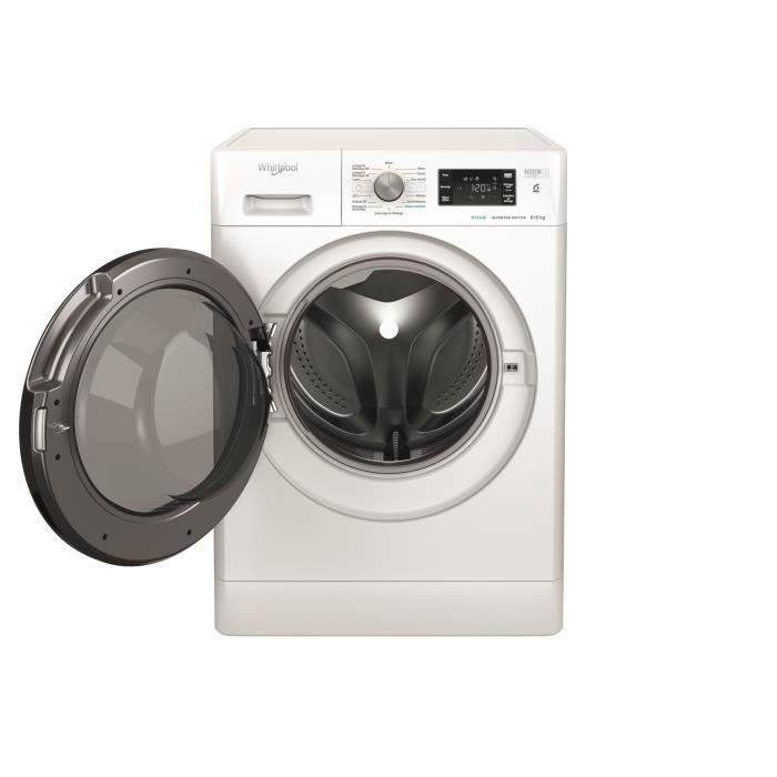 Lave-linge séchant WHIRLPOOL PFFWDB864349BVFR Freshcare - 8 / 6 kg - Induction - 1400 trs/min - Blanc