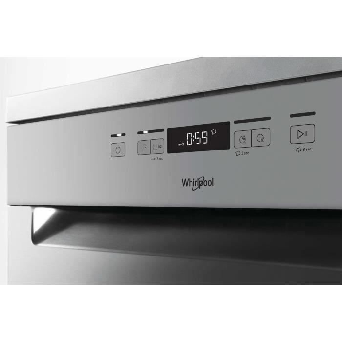 Lave-vaisselle pose libre WHIRLPOOL OWFC3C26X - 14 couverts - Induction - L60cm - 46dB - Inox/silver