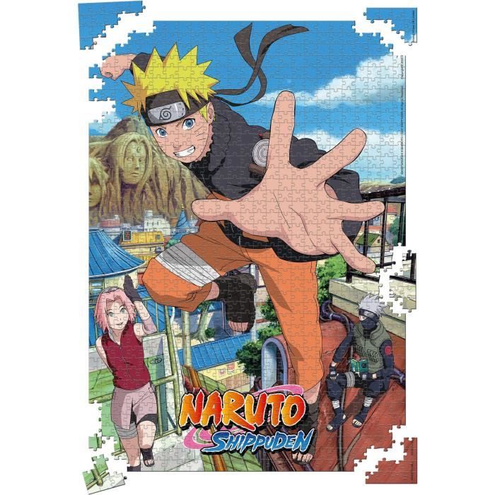 Puzzle Naruto Shippuden Retour a Konoha 1000 pieces - Winning Moves - Dessins animés et BD - Adulte - Bleu