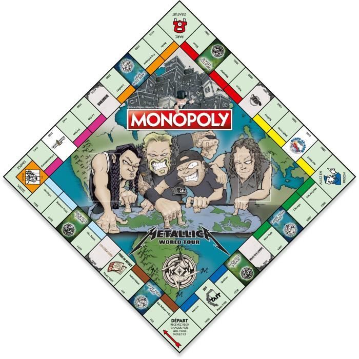 Jeu de société - WINNING MOVES - Monopoly Metallica - Accompagnez le groupe en tournée mondiale