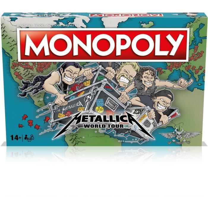 Jeu de société - WINNING MOVES - Monopoly Metallica - Accompagnez le groupe en tournée mondiale