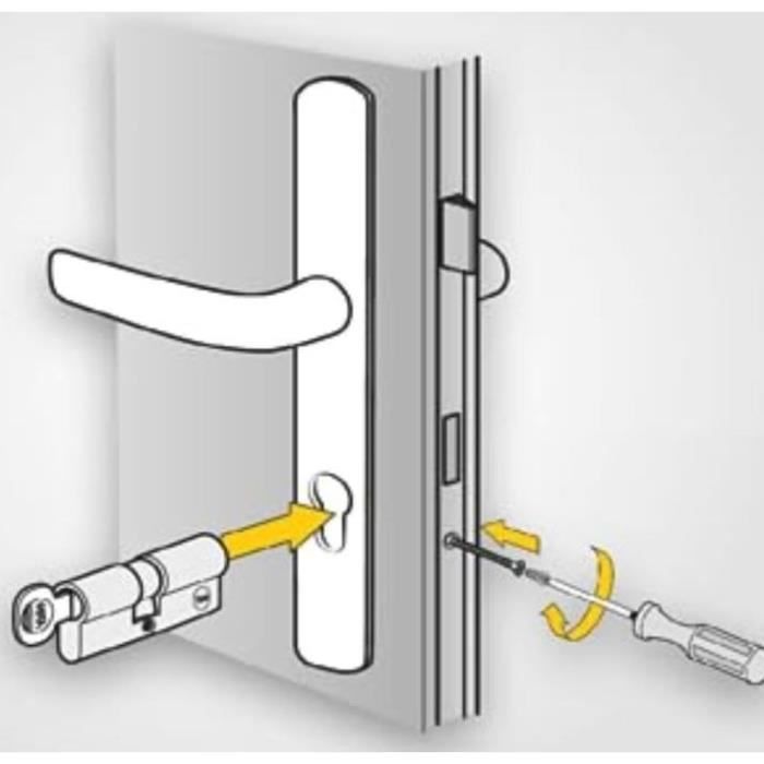 Demi-Cylindre de Serrure - YALE - YC500+ - 30x10 mm - 5 Goupilles - 3 Clés - Nickelé