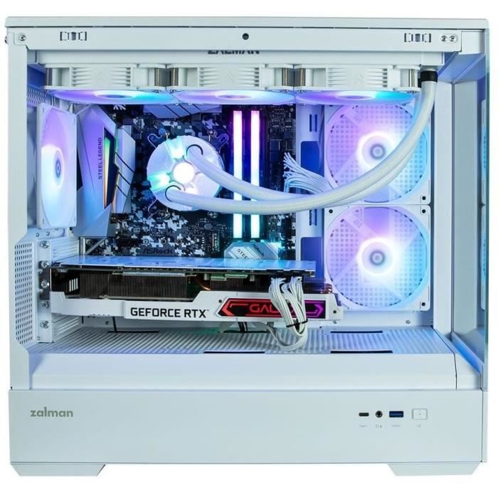 Boitier PC sans alimentation - ZALMAN P30 (Blanc) - Mini tour - Micro-ATX - 3x120mm LED A-RGB