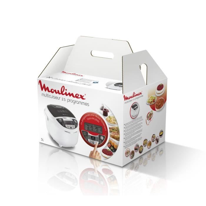 MOULINEX Multicuiseur 5 L, 25 programmes, Cuiseur riz, Cuiseur vapeur, Cuisson lente, Cuve antiadhésive MK708E10