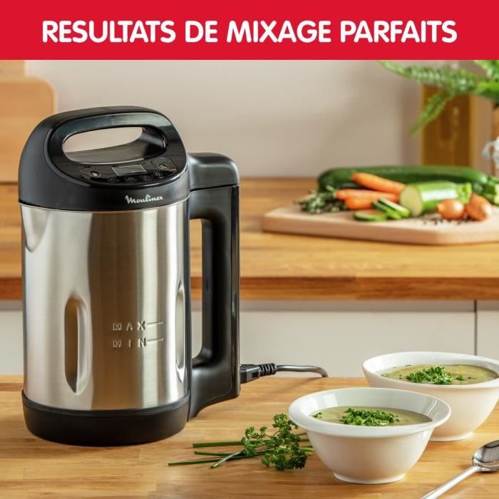 MOULINEX Blender chauffant  MY DAILY SOUP, Robot cuiseur 3 programmes velouté, milkshake, 1,2 L, YY4301FG