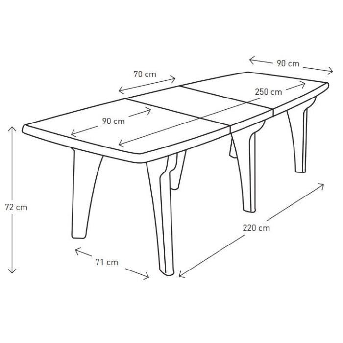 Table de jardin pliante Lipari 2 - 8 a 10 places - Gris anthracite - Polypropylene