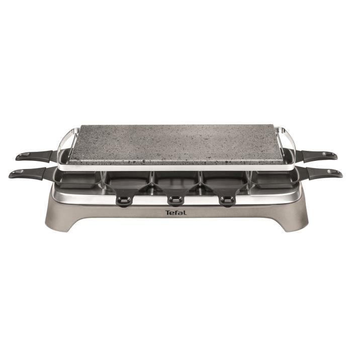 TEFAL Appareil a raclette et pierrade, 1350 W, Jusqu'a 10 personnes, Pierre de lave naturelle, Rangement pratique PR457812