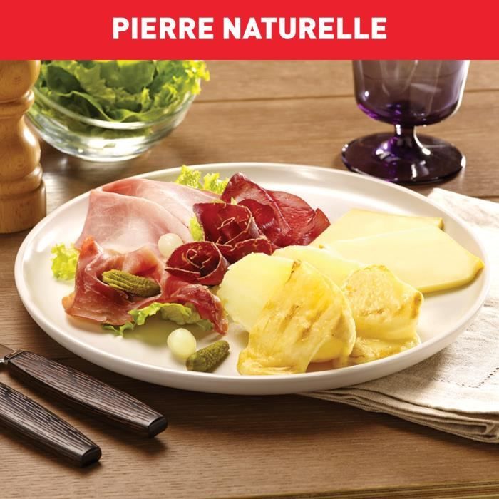 TEFAL Appareil a raclette et pierrade, 1350 W, Jusqu'a 10 personnes, Pierre de lave naturelle, Rangement pratique PR457812