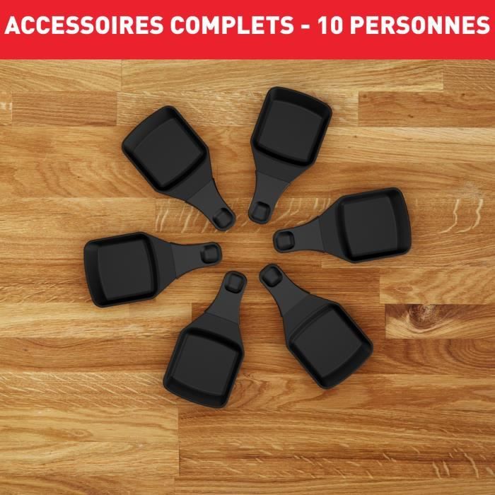 TEFAL Appareil a raclette et pierrade, 1350 W, Jusqu'a 10 personnes, Pierre de lave naturelle, Rangement pratique PR457812