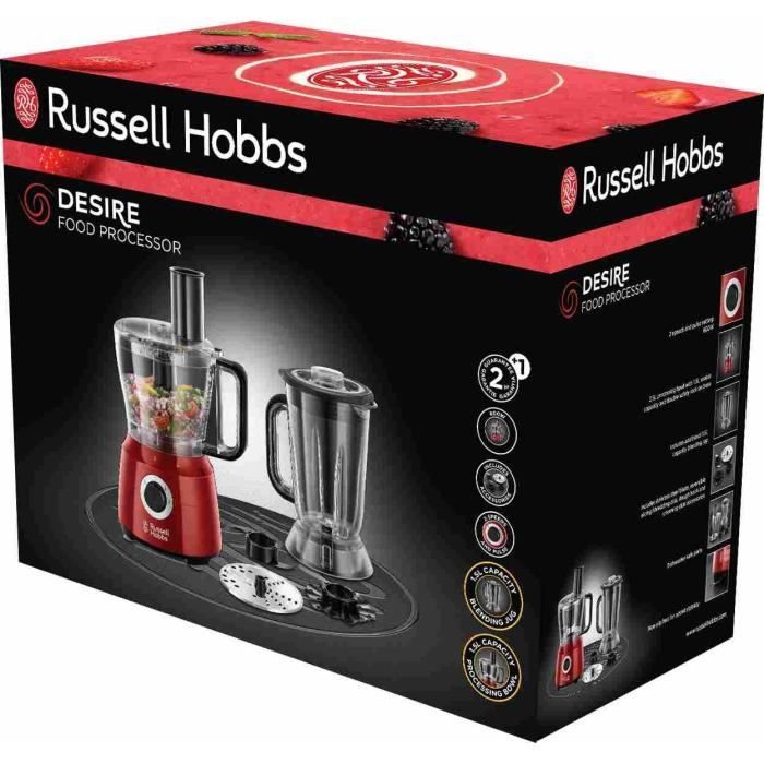 Robot multifonction - RUSSELL HOBBS - 25280-56 - Inox - 500 W - Bol 1,9L - 2 vitesses