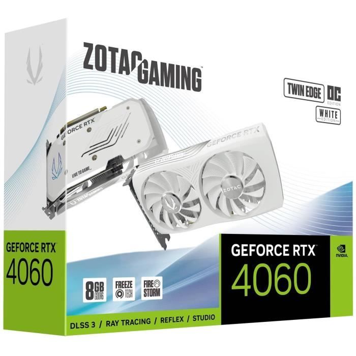 ZOTAC - Carte Graphique - Nvidia GeForce RTX 4060 Twin Edge OC White 8Go